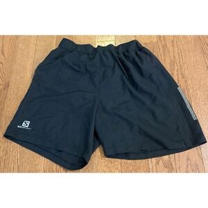 Salomon Men's M Black 2-in-1 Running Shorts AdvancedSkin ActiveDry Lined 168163